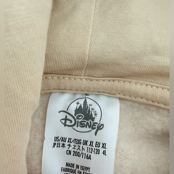 Disney Parks Disneyland Resorts authentic embroidered zip up hoodie beige XL EUC - Picture 4 of 8